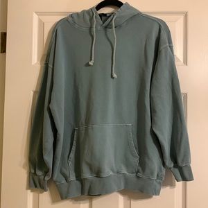 Forever 21 Teal Distressed Hoodie